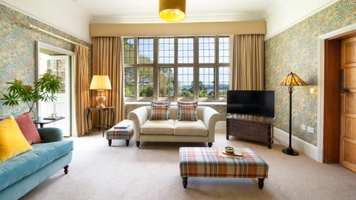 The sitting room at Bosveal, Cornwall